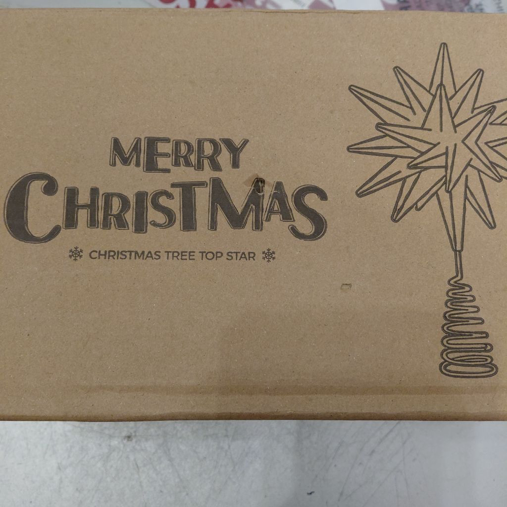 Holiday Decor Silver Glitter Christmas Tree Top Star One Size